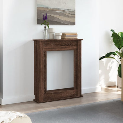 Fireplace Surround Brown Oak 75x20x87.5 cm Engineered Wood