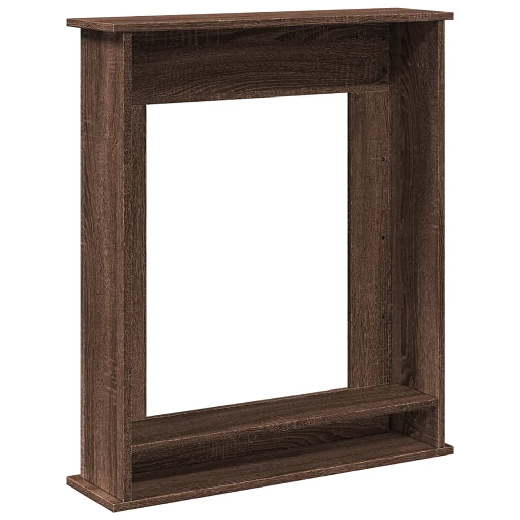Fireplace Surround Brown Oak 75x20x87.5 cm Engineered Wood