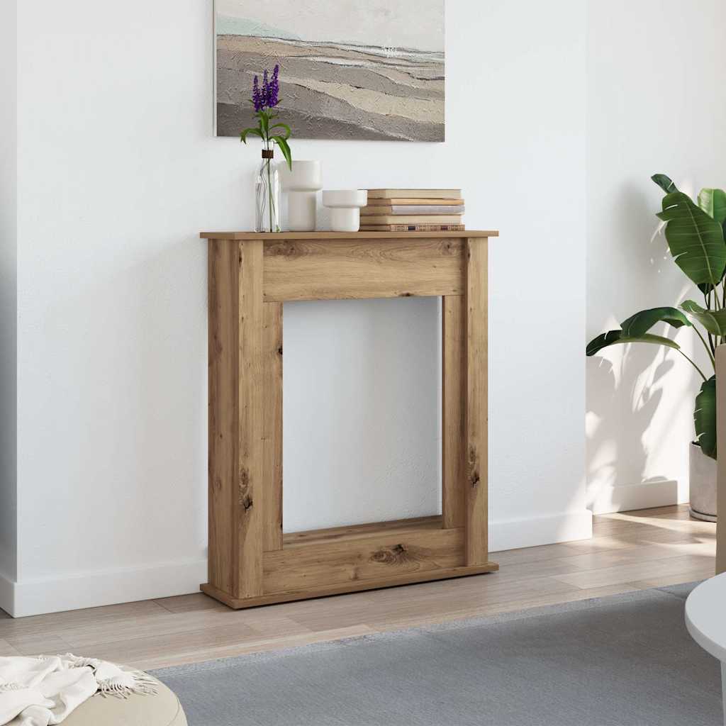 Fireplace Surround Artisan Oak 75x20x87.5 cm Engineered Wood