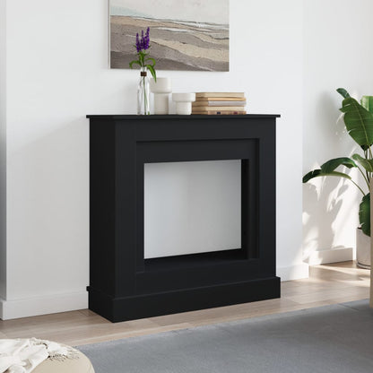 Fireplace Surround Black 90x30x90 cm Engineered Wood