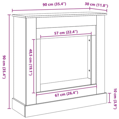 Fireplace Surround Concrete Grey 90x30x90 cm Engineered Wood