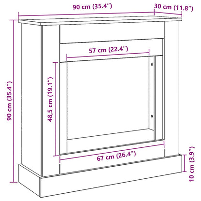Fireplace Surround Artisan Oak 90x30x90 cm Engineered Wood