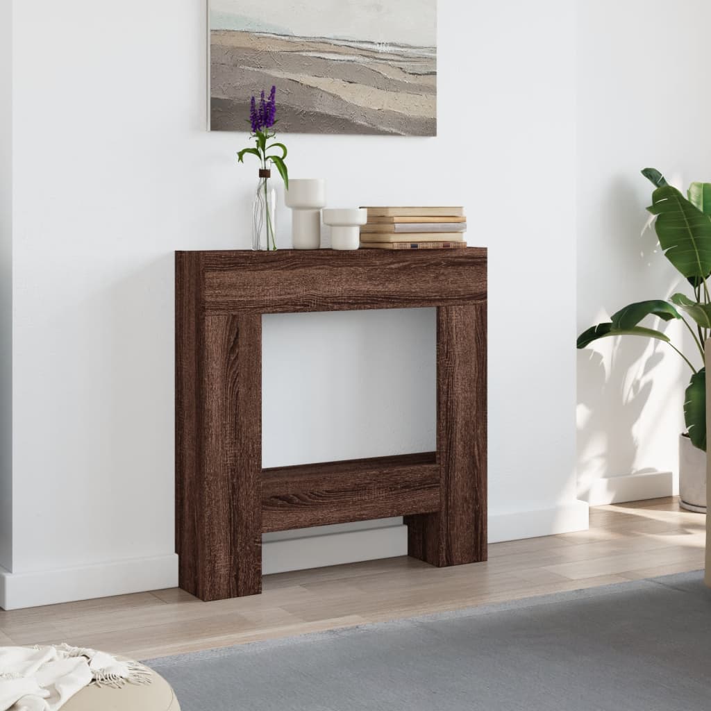 Fireplace Surround Brown Oak 81x18x82 cm Engineered Wood