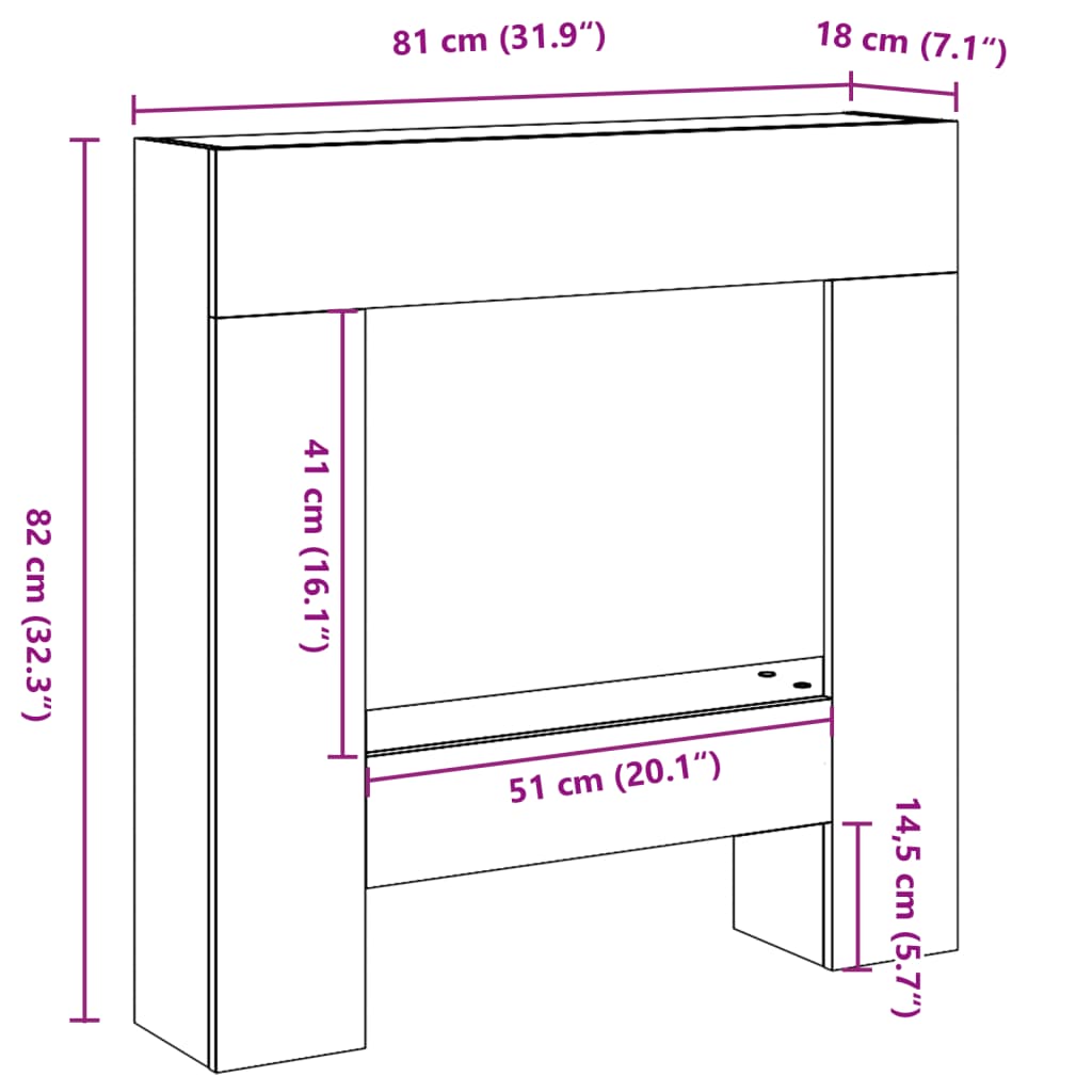 Fireplace Surround Old Wood 81x18x82 cm Engineered Wood