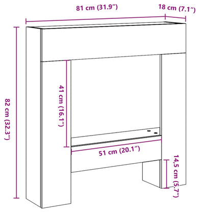 Fireplace Surround Old Wood 81x18x82 cm Engineered Wood