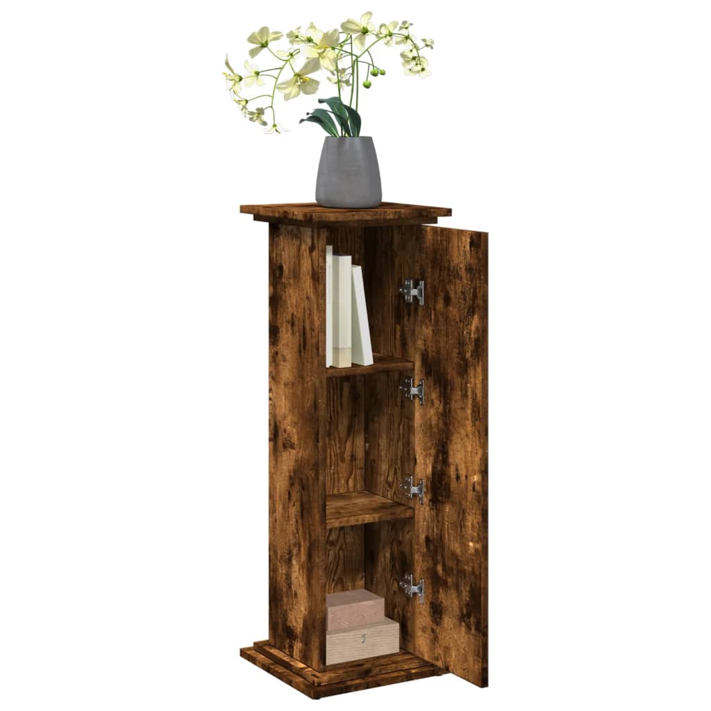 Display Stand with Storage Smoked Oak 31x30x90 cm Engineered Wood