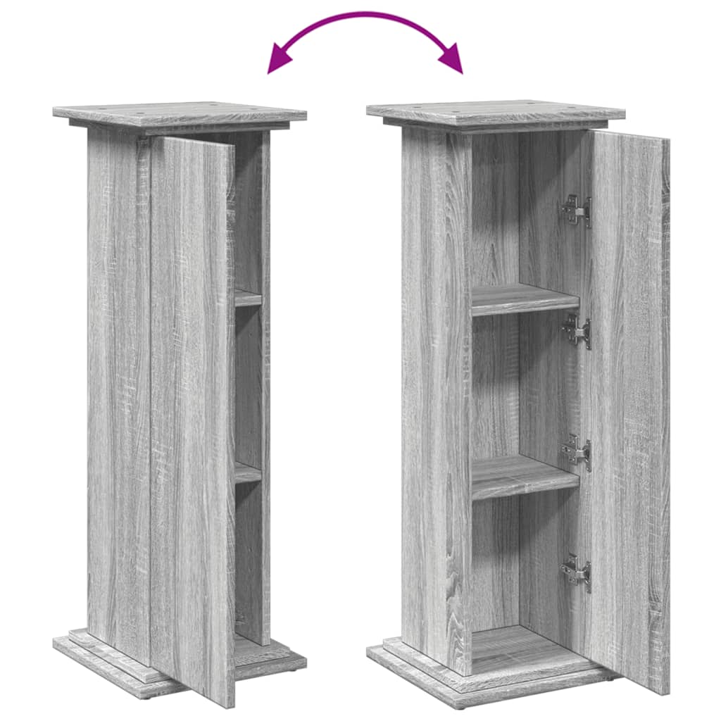 Display Stand with Storage Grey Sonoma 31x30x90 cm Engineered Wood