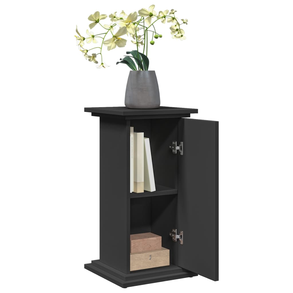 Display Stand with Storage Black 31x30x60 cm Engineered Wood
