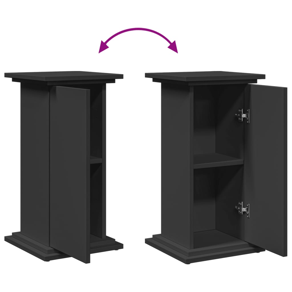 Display Stand with Storage Black 31x30x60 cm Engineered Wood