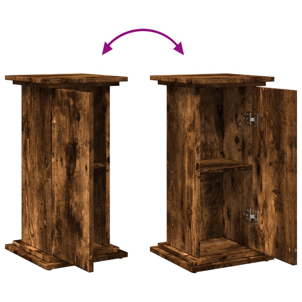 Display Stand with Storage Smoked Oak 31x30x60 cm Engineered Wood