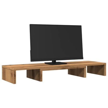 Monitor Stand Riser Adjustable Artisan Oak 80x24x10.5 cm Engineered Wood
