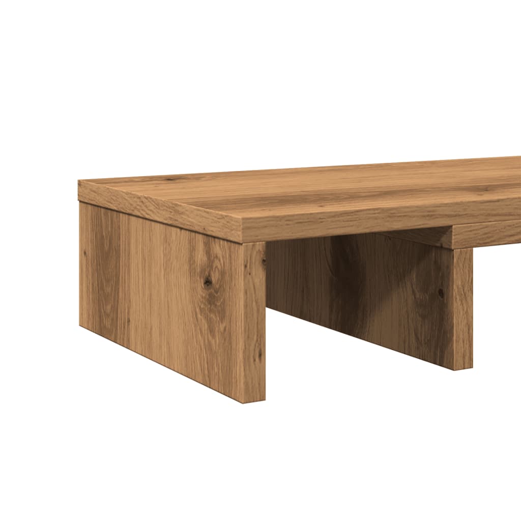 Monitor Stand Riser Adjustable Artisan Oak 80x24x10.5 cm Engineered Wood