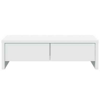 Monitor Stand with Drawers White 50x27x15 cm Engineered Wood