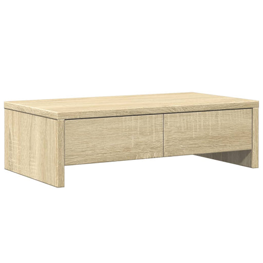 Monitor Stand with Drawers Sonoma Oak 50x27x15 cm Engineered Wood