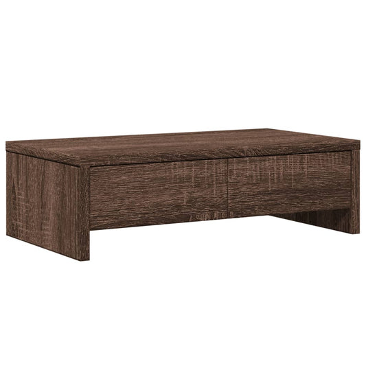 Monitor Stand with Drawers Brown Oak 50x27x15 cm Engineered Wood