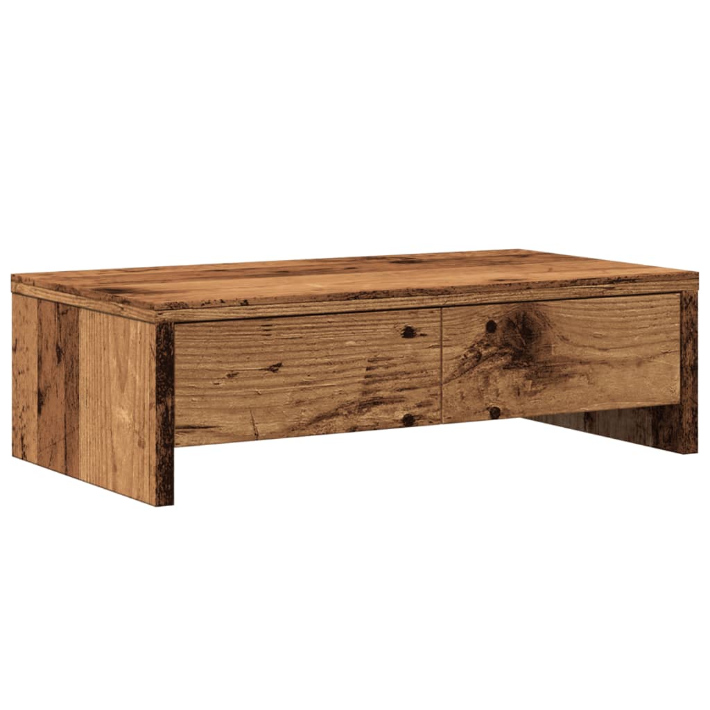 Monitor Stand with Drawers Old Wood 50x27x15 cm Engineered Wood