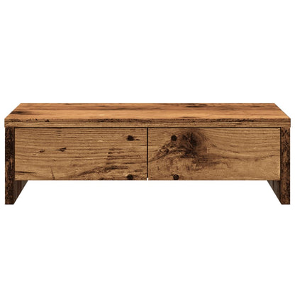 Monitor Stand with Drawers Old Wood 50x27x15 cm Engineered Wood
