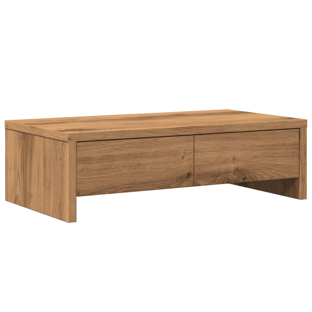 Monitor Stand with Drawers Artisian Oak 50x27x15 cm Engineered Wood
