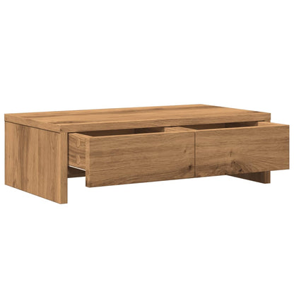 Monitor Stand with Drawers Artisian Oak 50x27x15 cm Engineered Wood