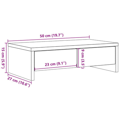 Monitor Stand with Drawers Artisian Oak 50x27x15 cm Engineered Wood