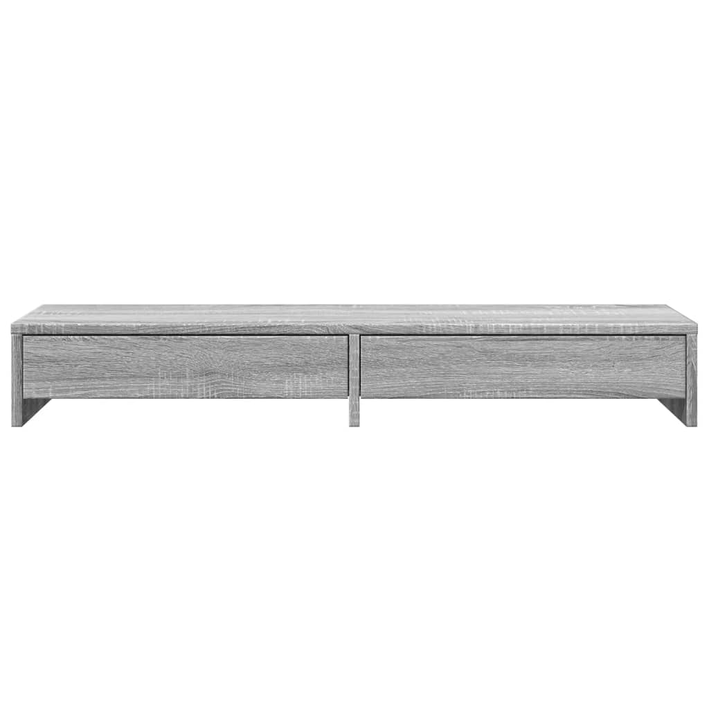 Monitor Stand with Drawers Grey Sonoma 100x27x15 cm Engineered Wood