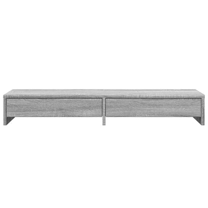 Monitor Stand with Drawers Grey Sonoma 100x27x15 cm Engineered Wood