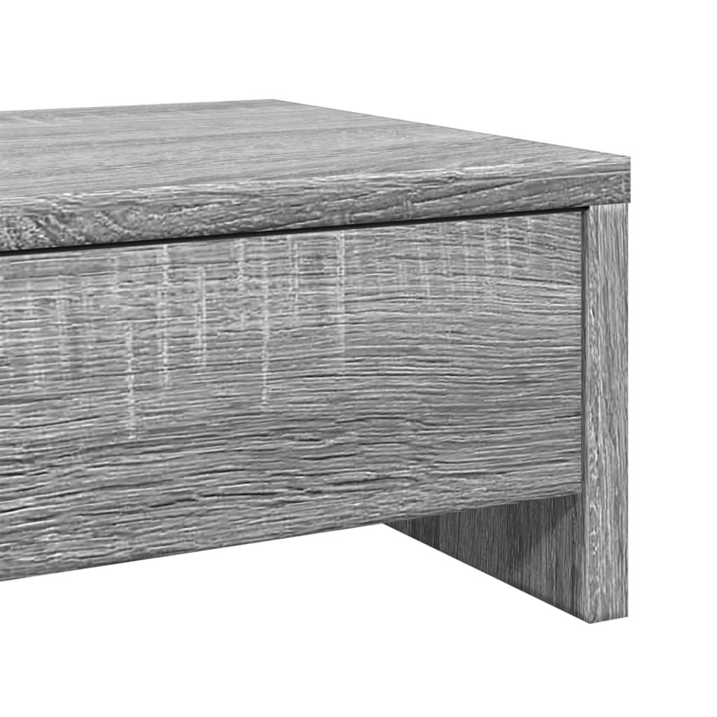 Monitor Stand with Drawers Grey Sonoma 100x27x15 cm Engineered Wood