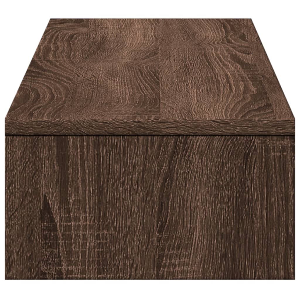 Monitor Stand with Drawers Brown Oak 100x27x15 cm Engineered Wood