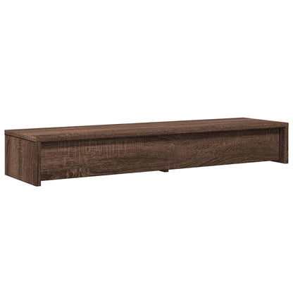 Monitor Stand with Drawers Brown Oak 100x27x15 cm Engineered Wood