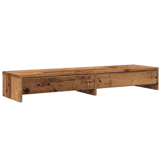 Monitor Stand with Drawers Old Wood 100x27x15 cm Engineered Wood