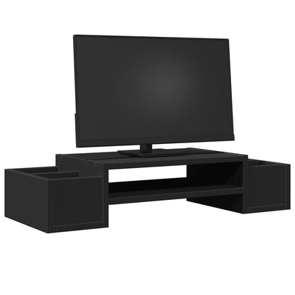 Monitor Stand with Storage Black 70x27x15 cm Engineered Wood