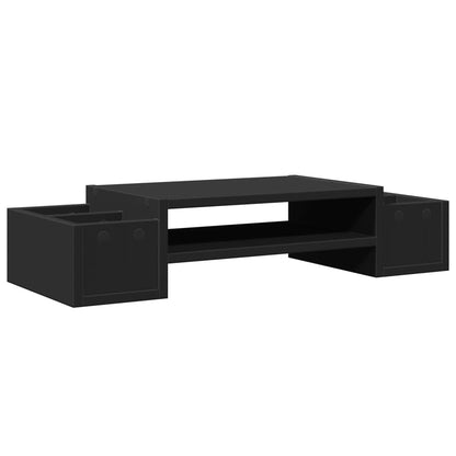Monitor Stand with Storage Black 70x27x15 cm Engineered Wood