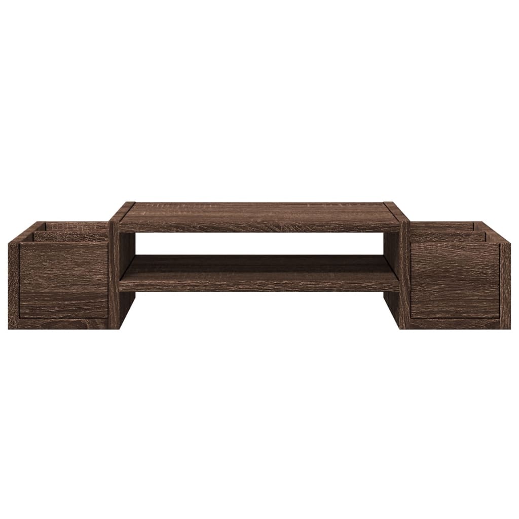 Monitor Stand with Storage Brown Oak 70x27x15 cm Engineered Wood