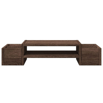 Monitor Stand with Storage Brown Oak 70x27x15 cm Engineered Wood