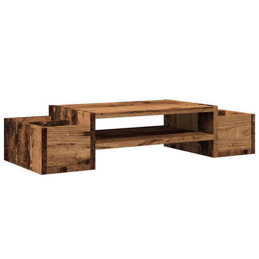 Monitor Stand with Storage Old Wood 70x27x15 cm Engineered Wood