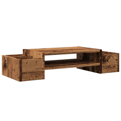 Monitor Stand with Storage Old Wood 70x27x15 cm Engineered Wood