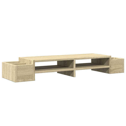 Monitor Stand with Storage Sonoma Oak 100x27x15 cm Engineered Wood
