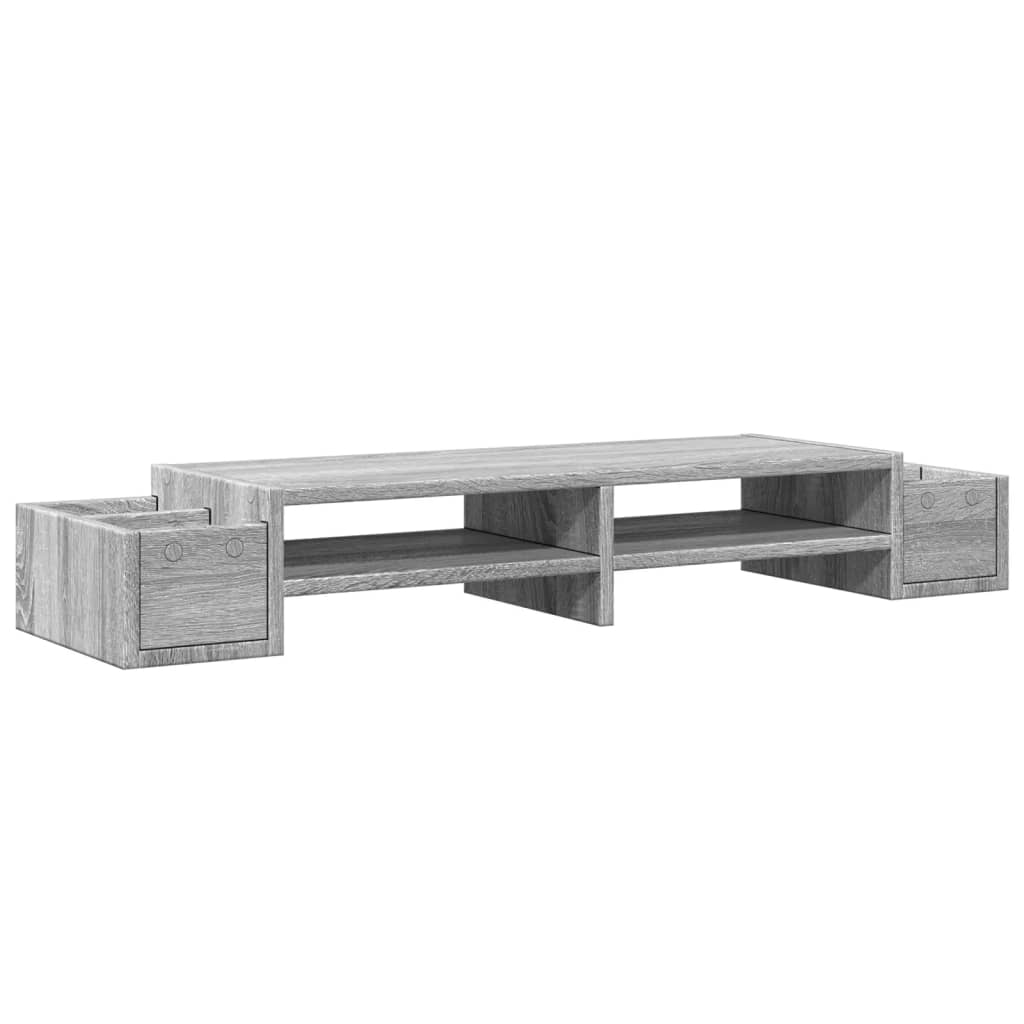 Monitor Stand with Storage Grey Sonoma 100x27x15 cm Engineered Wood