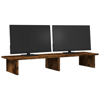 Monitor Stand Smoked Oak 100x27x15 cm Engineered Wood