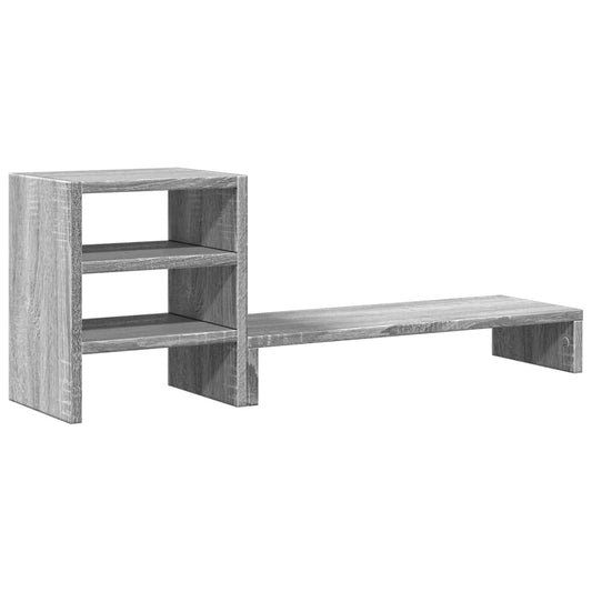 Monitor Stand with Desk Organiser Grey Sonoma Engineered Wood
