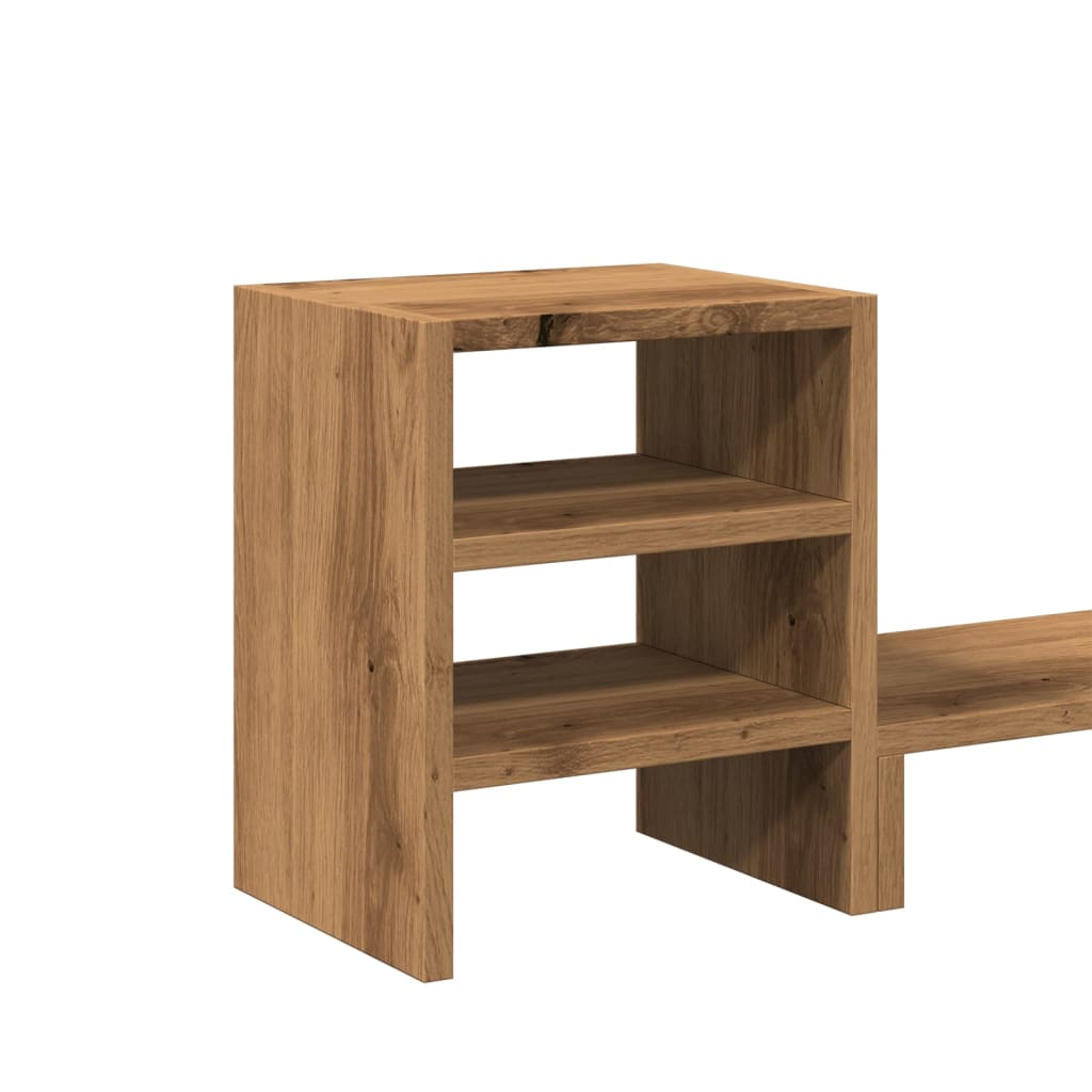 Monitor Stand with Desk Organiser Artisian Oak Engineered Wood