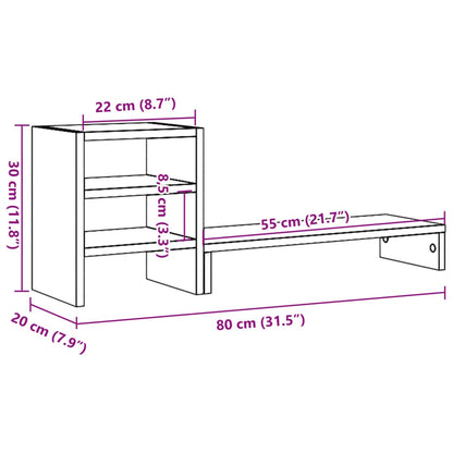 Monitor Stand with Desk Organiser Artisian Oak Engineered Wood