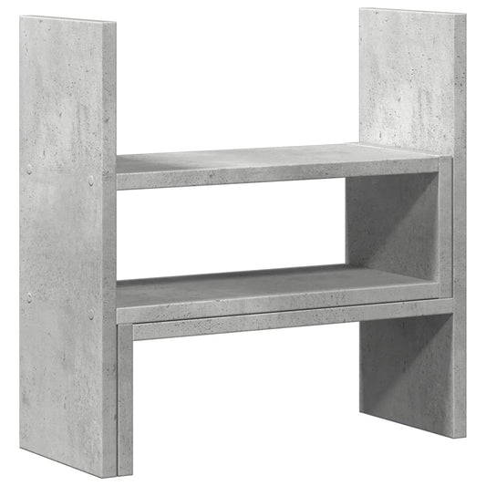 Desk Organiser Adjustable Concrete Grey 40x17x41 cm Engineered Wood