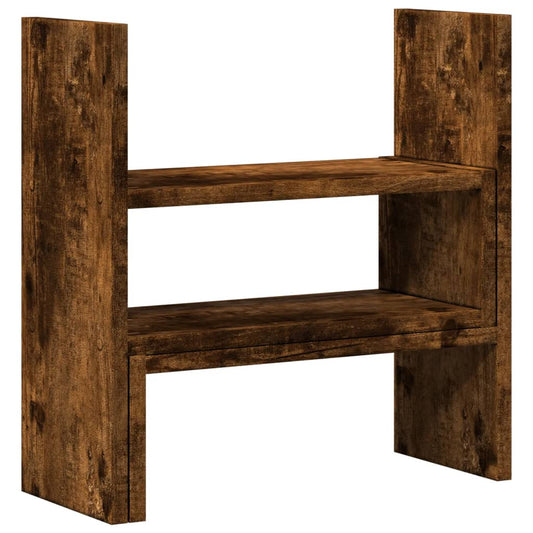 Desk Organiser Adjustable Smoked Oak 40x17x41 cm Engineered Wood