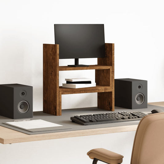 Desk Organiser Adjustable Smoked Oak 40x17x41 cm Engineered Wood