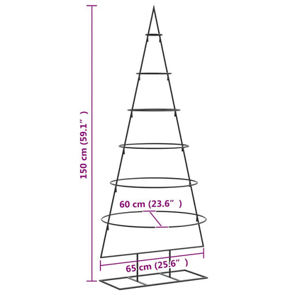Metal Christmas Tree for Decoration Black 150 cm