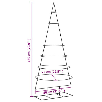Metal Christmas Tree for Decoration Black 180 cm
