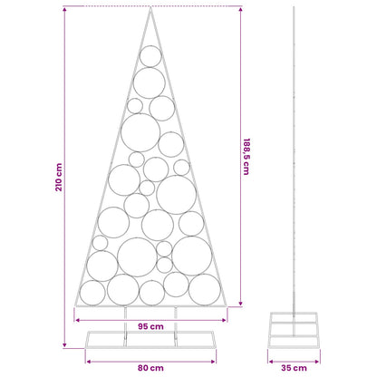 Metal Christmas Tree for Decoration Black 210 cm