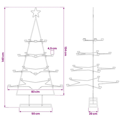 Metal Christmas Tree for Decoration Black 140 cm