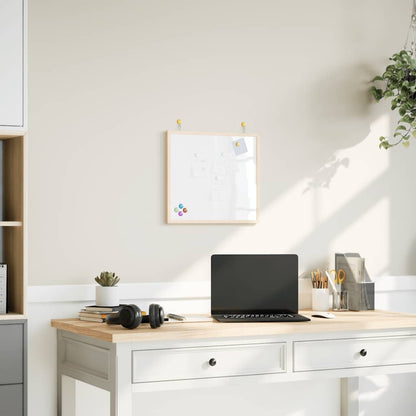 Magnetic Whiteboard with Solid Pine Wood Frame 40x40 cm